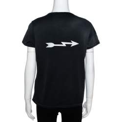 مملوكة مسبقًا Givenchy Dark Grey Flying Cat Print Cotton Distressed T- Shirt L