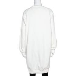 Pre Owned فستان سويتر جيفنشي قطن مطبوع فلاينغ كات كريمي مقاس صغير (سمول)