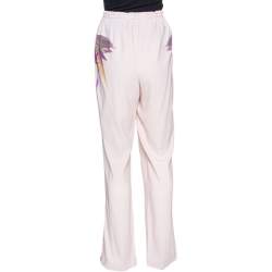 Givenchy Rose Pink Crepe Birds of Paradise Trousers L