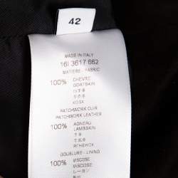 Givenchy Metallic Suede & Leather Patch Detail Cropped Jacket L