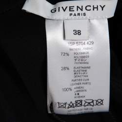 Pre Owned Givenchy Black Leather & Jersey Elasticized Waist Shorts M