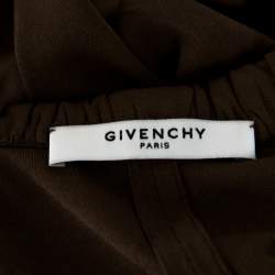Pre Owned Givenchy Brown Silk Jersey Draped Harness Maxi Dress M
