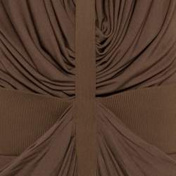 Pre Owned Givenchy Brown Silk Jersey Draped Harness Maxi Dress M