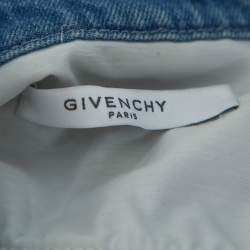 Pre Owned Givenchy Blue Denim Distressed Button Front Jacket M
