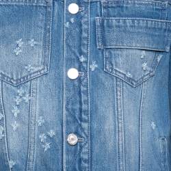Pre Owned Givenchy Blue Denim Distressed Button Front Jacket M