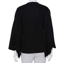 Pre Owned Givenchy Black Knit Cape Sleeve Detail Kimono Jacket M