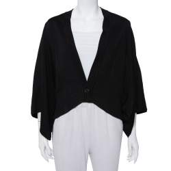 Pre Owned Givenchy Black Knit Cape Sleeve Detail Kimono Jacket M