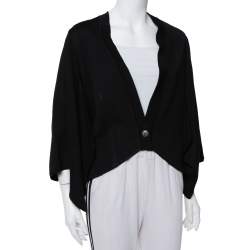 Pre Owned Givenchy Black Knit Cape Sleeve Detail Kimono Jacket M