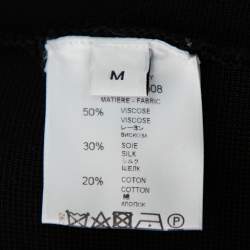 Pre Owned Givenchy Black Knit Cape Sleeve Detail Kimono Jacket M