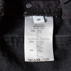 Pre Owned Givenchy Dark Grey Denim Washed Out Effect Raw Edge Detail Shorts M