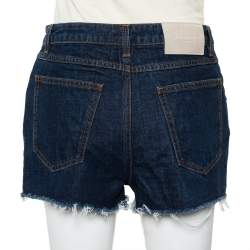 Givenchy Navy Blue Denim Raw Edge Detail Classic Shorts M