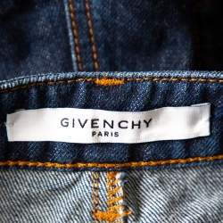 Givenchy Navy Blue Denim Raw Edge Detail Classic Shorts M