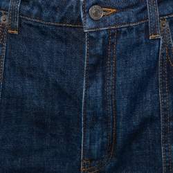 Givenchy Navy Blue Denim Raw Edge Detail Classic Shorts M