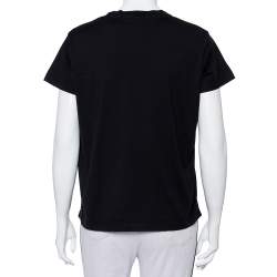 Pre Owned تي شيرت جيفنشي قطن أسود بالشعار رقبة مستديرة مقاس كبير جدًا - إكس لارج