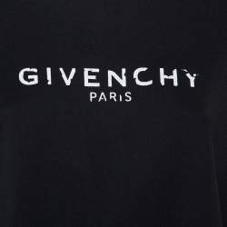 Pre Owned تي شيرت جيفنشي قطن أسود بالشعار رقبة مستديرة مقاس كبير جدًا - إكس لارج