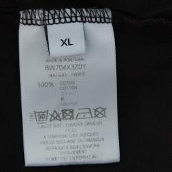 Pre Owned تي شيرت جيفنشي قطن أسود بالشعار رقبة مستديرة مقاس كبير جدًا - إكس لارج