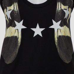 Pre Owned Givenchy Black Star Printed Cotton Tank Top S