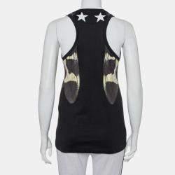 Pre Owned Givenchy Black Star Printed Cotton Tank Top S