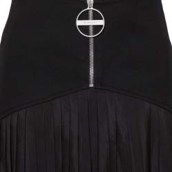 Pre Owned Givenchy Black Wool Pleated Detail Mini Skirt M