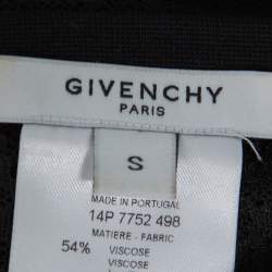 Givenchy Black Lace Favelas Applique Detail Short Sleeve Sheer Top S
