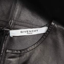 Pre Owned توب جيفنشي أكمام قصيرة جلد أسود مقاس متوسط