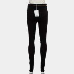 Givenchy Black Knit Zip Detail Leggings M