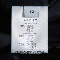 Pre Owned Givenchy Dark Brown Leather Pencil Skirt L