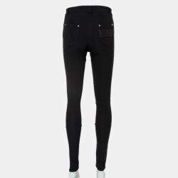 Pre Owned Givenchy Black Knit Skinny Leggings M