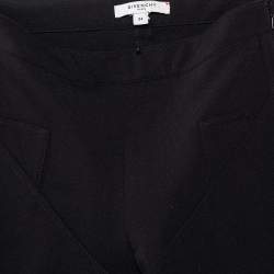 Pre Owned Givenchy Black Paneled Knit Leggings S