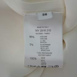 Pre Owned Givenchy White Crepe Cape Sleeve Detail Mini Dress M