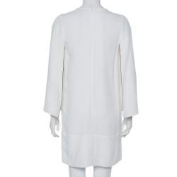 Pre Owned Givenchy White Crepe Cape Sleeve Detail Mini Dress M