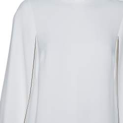 Pre Owned Givenchy White Crepe Cape Sleeve Detail Mini Dress M