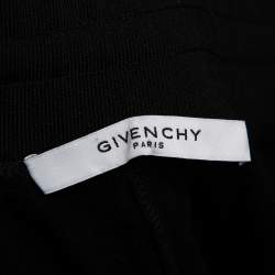 Pre Owned Givenchy Black Knit Contrast Velvet Band Detail Track Pants S