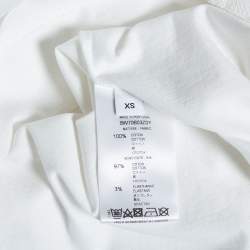 Pre Owned تي شيرت جيفنشي فينتدج قطن بطباعة الشعار أبيض بنمط واسع مقاس صغير جدًا - إكس سمول