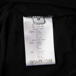 Givenchy Black Logo Printed Cotton Oversized Distressed T-Shirt M