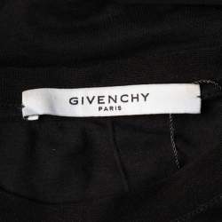 Givenchy Black Logo Printed Cotton Oversized Distressed T-Shirt M
