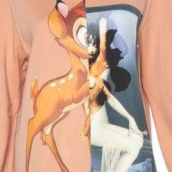 Pre Owned سويت شيرت طويل جيفنشي قطن تريكو وردي طباعة بوب كولاج مقاس صغير - سمول 