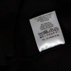 Pre Owned توب جيفنشي واسع تفاصيل كتف أزرار تريكو أسود مقاس صغير جدا