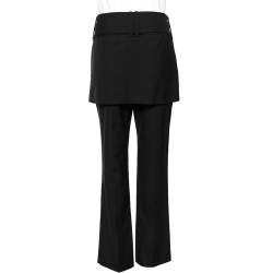 Pre Owned Givenchy Black Wool Belted Skirt Detail Trousers L
