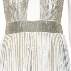 Givenchy White Silk-Georgette Embellished Hooded Gown M