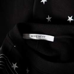 Pre Owned Givenchy Monochrome Knit Geometric Stars Print Sweatshirt S