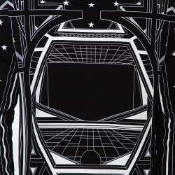 Pre Owned Givenchy Monochrome Knit Geometric Stars Print Sweatshirt S