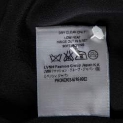 Pre Owned Givenchy Black Silk Sleeve Tie Detail Button Front Collarless Shirt M