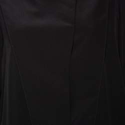 Pre Owned Givenchy Black Silk Sleeve Tie Detail Button Front Collarless Shirt M