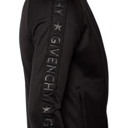 Givenchy Black Jersey Logo Trimmed Bomber Jacket M