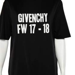 Pre Owned Givenchy Black Logo Season Print Cotton Oversized T-Shirt M