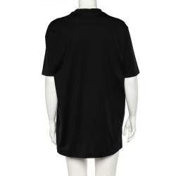 Pre Owned Givenchy Black Logo Season Print Cotton Oversized T-Shirt M