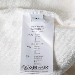 Pre Owned سويت شيرت جيفنشي قطن أبيض مطبوع شعا ر الماركة تريبال رقبة مستديرة مقاس صغير جداً (اكس سمول)