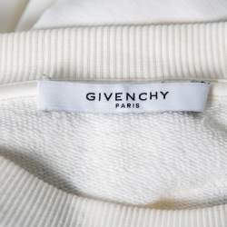 Pre Owned سويت شيرت جيفنشي قطن أبيض مطبوع شعار الماركة تريبال رقبة مستديرة مقاس صغير جداً (اكس سمول)