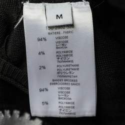 Pre Owned Givenchy Monochrome Knit Stud Detailed Sleeveless Pleated Dress M 